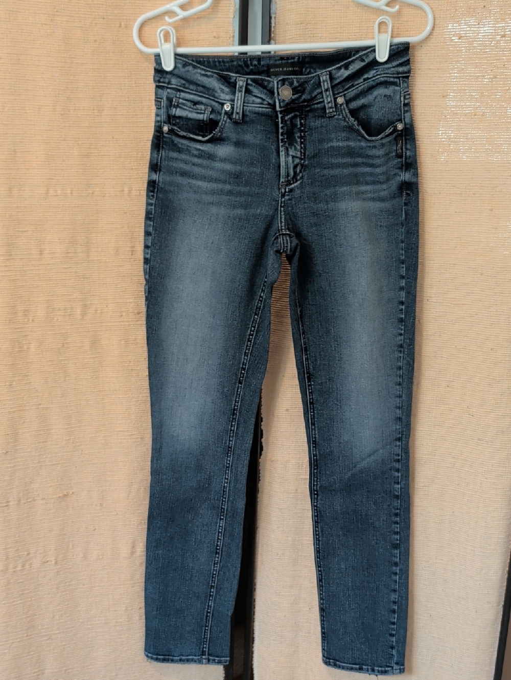 Silver Jeans- Elyse Women's Skinny Straight Leg- Dark Blue Wash